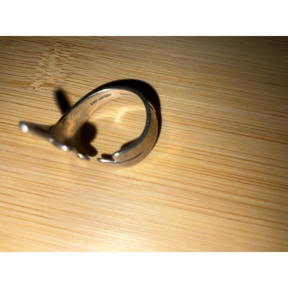 Tony Guerro Vintage Navajo Modernist Bypass Ring Size 7.5 925 - Picture 2 of 7